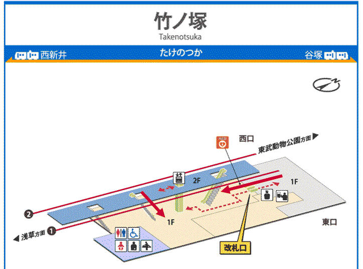竹ノ塚駅フロアマップ