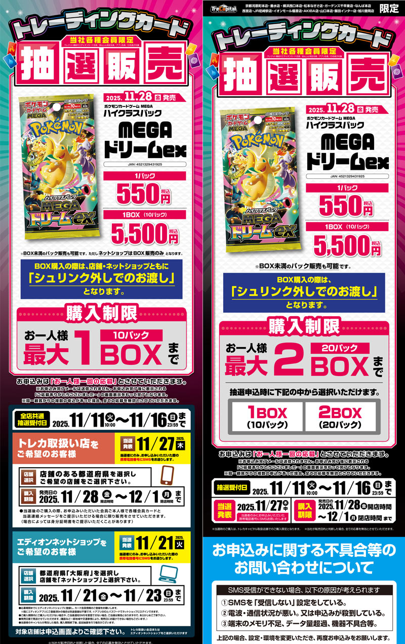 エディオン『MEGAドリームex』抽選販売