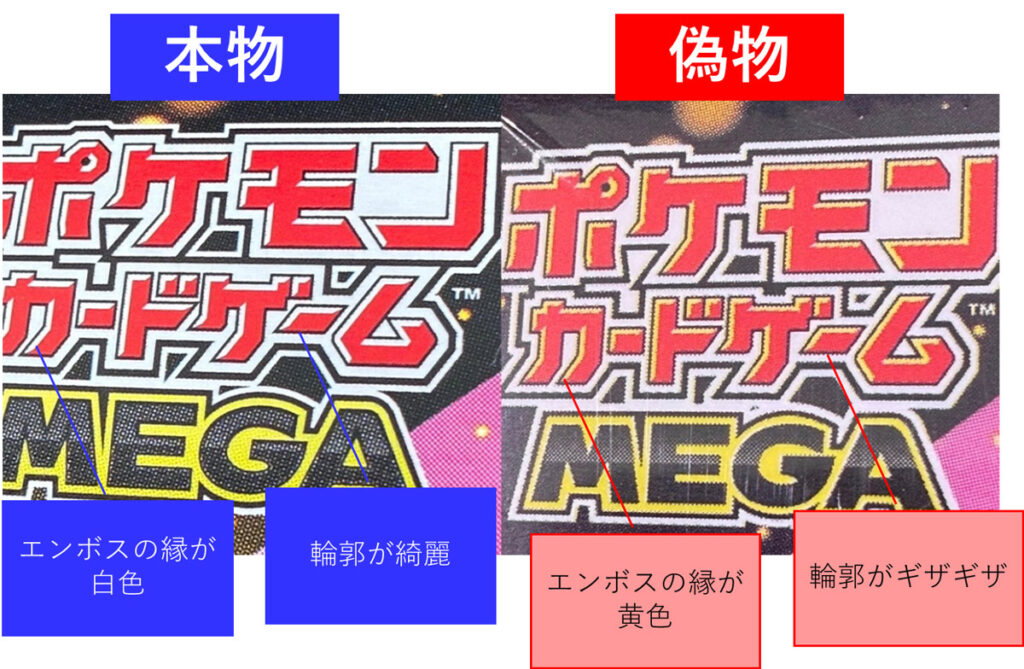 エッジのシャープさとエンボスの色