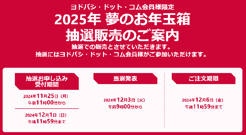 ヨドバシカメラ福袋2025年の抽選申込