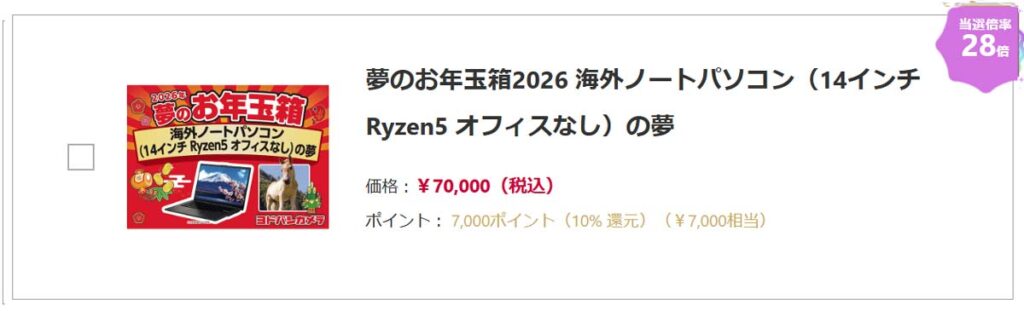 海外ノートパソコン（14インチ-Ryzen5-オフィスなし）の夢